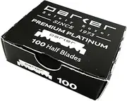 Parker Safety Razor, Premium Platinum Single Edge Razor Blades, 100 Count - For Professional Barber, Shavette and Disposable Blade Straight Razors