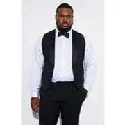 Mens Black Plus Skinny Tuxedo Waistcoat
