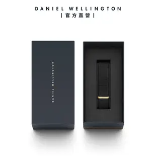 Daniel Wellington 錶帶 Petite Cornwall 寂靜黑織紋錶帶-三色任選(DW00200195)/ 香檳金框/ 12mm