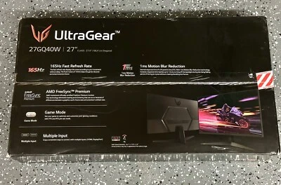 LG 27” UltraGear FHD 1ms 165Hz Gaming Monitor w/AMD FreeSync/Game Mode 27GQ40W-B