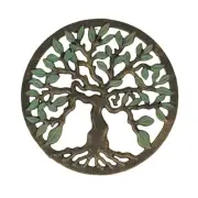 Cast Iron Tree of Life Trivet – Gold Finish, 7.75", Heat-Resistant, Wall Art