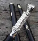 Vintage Designer Brass Long Handle Victorian Cane Wooden Walking Stick Gift Men