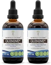 Quinine Alcohol-Free Tincture (Glycerite) 680 mg Wildcrafted Quinine (Cinchona officinalis) Dried Bark (2x4 Fl Oz) Leg Cramp Support Supplement