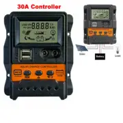12/24V 30A Solar Charge Controller Panel Battery Regulator Dual USB