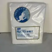 (Vintage) Sears Perma Prest Percale Twin Fitted Bottom Sheet White - New