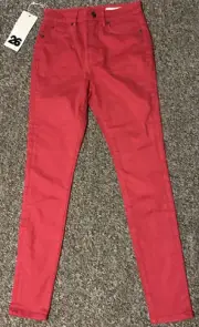 sass and bide High Waisted Red Stretch Skinny Leg Jean 26/8