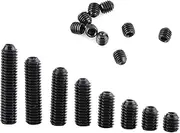 200pcs M3 Black Carbon Steel Socket Cup Point Grub Screw Assortment for Hardware Use
