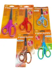 ✂ LOT 5 Fiskars Student 8"- 7"- 5" Scissors with Comfort Grip FREE SHIPPING ✂
