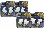 8 x Kids Plaster Animal Kingdom Painting Mould Kit Art Craft DIY Party For Kids