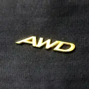 1x Golden AWD Chrome Metal Decal Sticker Badge Emblem 3D Speed Engine Auto Turbo (for: Renault)