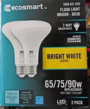 6 New EcoSmart BR30 Indoor Flood Lights 65/75/90 Replacement Dimmable 3000k LED