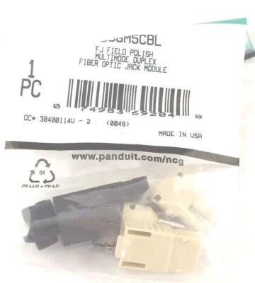 PANDUIT FJJGM5CBL FJ FIBER OPTIC JACK MODULE PLASTIC BLACK