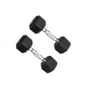 Barbell Set 5Lb Pair Coated Rubber Hex Dumbbell Home Gym Weight Lifting Training