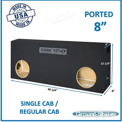 Chevy Silverado Regular Cab 8" Dual Ported Vented Sub Box Subwoofer Enclosure