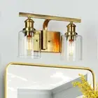 Gold Vanity Lights for Bathroom, 2-Light Modern Bathroom Sconce Wall Lights O...