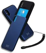 TORU [CX Slide] Wallet Cover Designed for iPhone Xs Max Case with Card Holder & Strap - Blue