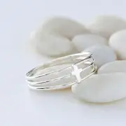 Solid 925 Sterlling Silver Cross Bands Ring Christian Religious Faith Jewellry