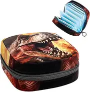 Period Bag,Sanitary Napkin Storage Bag,Ancient Animal Dinosaur,Tampon Holder for Purse