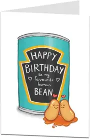 Funny Birthday Card Favourite Human Bean Perfect for Husband Wife Boyfriend G...