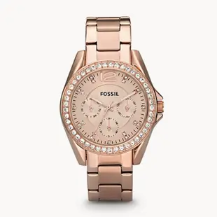 【現貨】FOSSIL Riley 女錶 氣質 水鑽 玫瑰金 手錶