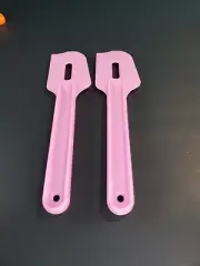Tupperware Paddle Scraper Gadget Spatula Set Vintage Style Pink Set of 2 New