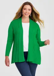 [Taking Shape] Taking Shape Madonna Natural Cardigan Size 16 in Green, Viscose - Plus Size Women's Clothing Green