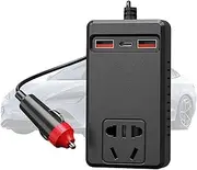 Car Inverter Power Outlet,220V AC Inverter for Car | Temperature Control Converter Adapter Plug Battery Portable Device for Camping Travel Trip Vehicle Truck Laptop