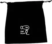 [MERRYHAPY] 1pc Flannel Hair Dryer Bag Drawstring for Hotel Travel Storage Organizer Guest Room Supplies Black