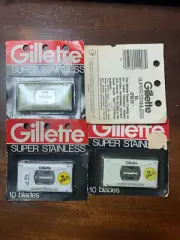 GILLETTE SUPER STAINLESS "THE SPOILER" 10 BLADE PACKAGE NOS-(BAR CODE-4740011907