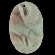 BG04407# Hand Carved Cameo Unique Swan Amazonite Pendant Bead Gemstone