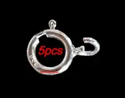 (5) FIVE BULK 5mm SOLID PLATINUM 950 Spring Ring Clasp OPEN Jump Ring Italy
