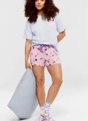 Peter Alexander Polly Pocket Shorts And Tee Pajama Set NWT Blue Purple S Mattel