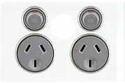 Clipsal Saturn Double Powerpoint without Removable Switch Pure White
