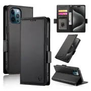 Wallet Case for IPhone 12 Pro Max,Slim Protective Shockproof Case With Card Holder,Premium PU Leather Kickstand-Black