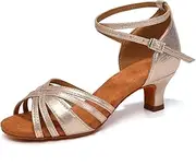 [YCALCP] Women Latin Dance Shoes Close Toe Satin Professional Performance Salsa Bachata Ballroom Dance Shoes,Model WZSP811-5cm Heel