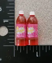 Dollhouse Miniature 1:12 Simulates 2 Liter GRAPE SODA Beverage Drink 2 Bottles