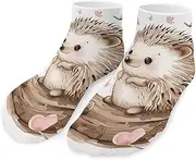 [QMNVBDS] Hedgehog Sitting on Top Socks Ankle Length Socks Casual Short Socks for Women Men Low Cut Sports Socks Running Socks No Show Socks Ankle Socks Athletic Socks Workout Socks, Style, One Size