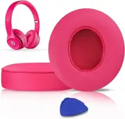 Earpads Cushions Replacement for Beats Solo 2 & Solo 3 Wireless On-Ear Headphones, Ear Pads with Soft Protein Leather, Added Thickness - Pink