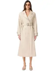 [Curaae by Elliatt] Celina Leather Trench Coat in Clay