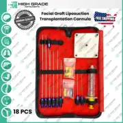Liposuction Transplantation Facial Graft Cannula Set of 18 PCs Fat Transfer Kit