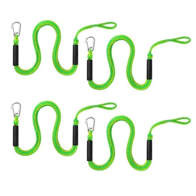Dock Lines with Hook - Boat Bungee Dock Lines 4 Pack 4-5.5 ft Boat Accessorie...