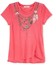 Kandy Kiss Girls Graphic-Print T-Shirt Tee Shirt (XLarge, Pink)