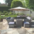 8-Seater Outdoor Sectional Set PE Wicker Lounge, Chair & Ottoman *NO TABLE*
