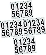 CANIGHT 4 Sheet Reflective Number Stickers Self Adhesive Outdoor Labels for Mailbox Door Window Cars Durable Address Signs for Use