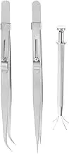 DOITOOL 1Set Heavy Duty Stainless Steel Jewelry Tweezer Multi Use Craft Tool for Bead Working Laboratory and Easy to Carry and Store for Gem Tweezers
