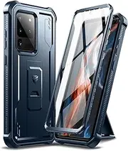 [Dexnor] Compatible with Samsung Galaxy S20 Ultra Case with Built-in Screen Protector Military-Grade 360 Full Body Shockproof Bumper Protection Cover with Stand - Blue