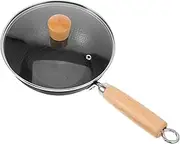 GRIRIW 1Set Small Non Stick Wok Pan with Lid Versatile Kitchenware for Frying Boiling Steaming Use Gas and Induction Stoves