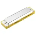 Harmonica 10 Holes 20 Tones C Key Harmonica Musical Instruments Yellow Silver