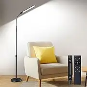 OUTON LED Floor Lamp 15W 1500LM, Adjustable Height, Dimmable Modern Standing Lamp, 3000K-6000K Adjustable Color Temperature, Remote & Touch Control, 1 Hour Timer for Reading Living Room Bedroom