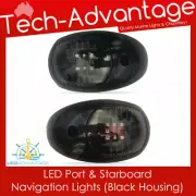 12v BOAT Black PORT & STARBOARD Navigation LED Lights COLREGS Approved